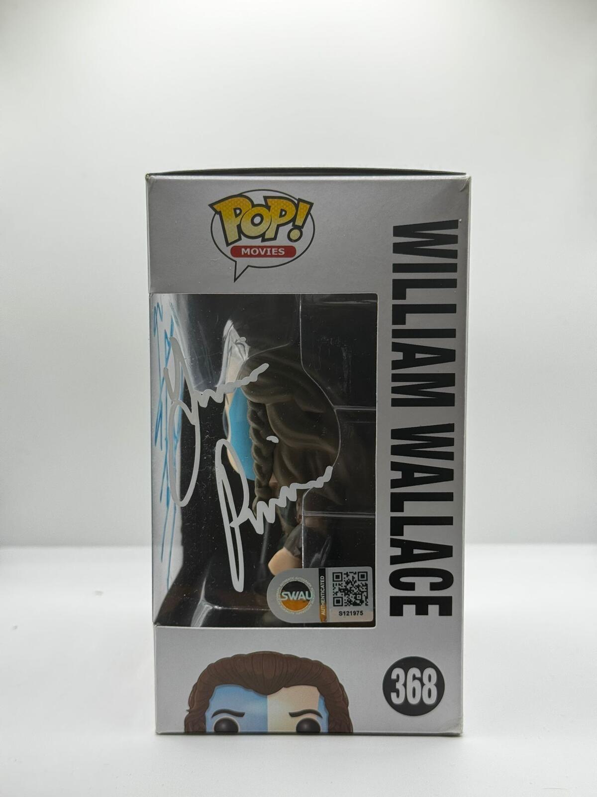 William Wallace Dual signed Funko pop, signed by Mel Gibson & James Robinson