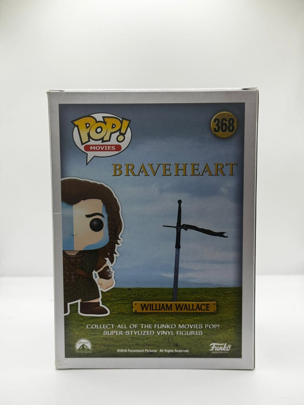 William Wallace Dual signed Funko pop, signed by Mel Gibson & James Robinson