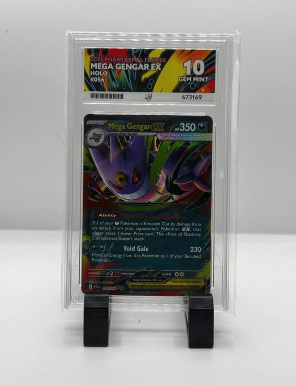 Ace 10 Gem Mint Mega Gengar EX 056 Phantasmal Flames Pokemon Card