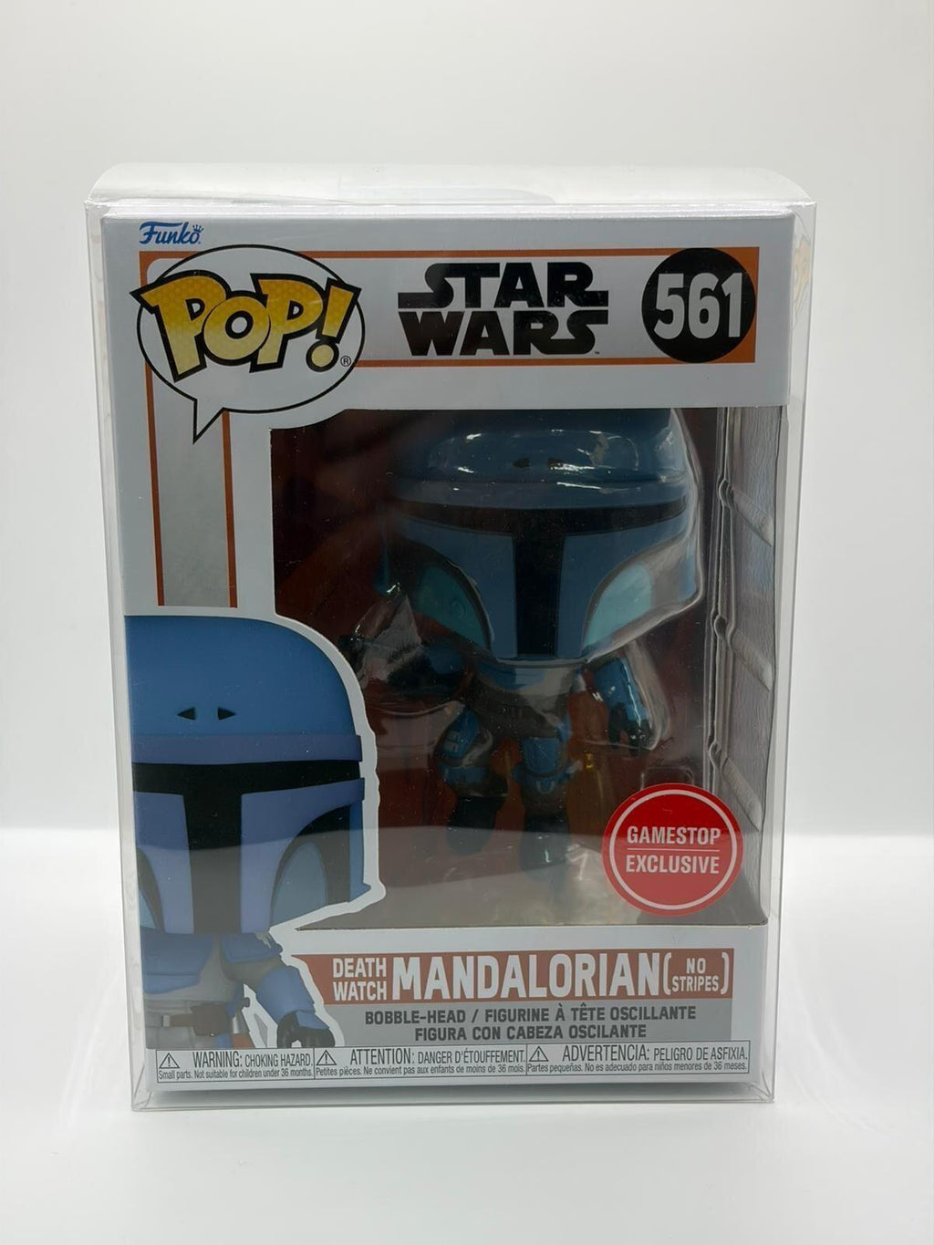 Funko Pop! Star Wars Death Watch Mandalorian No Stripes #561 Gamestop Exclusive