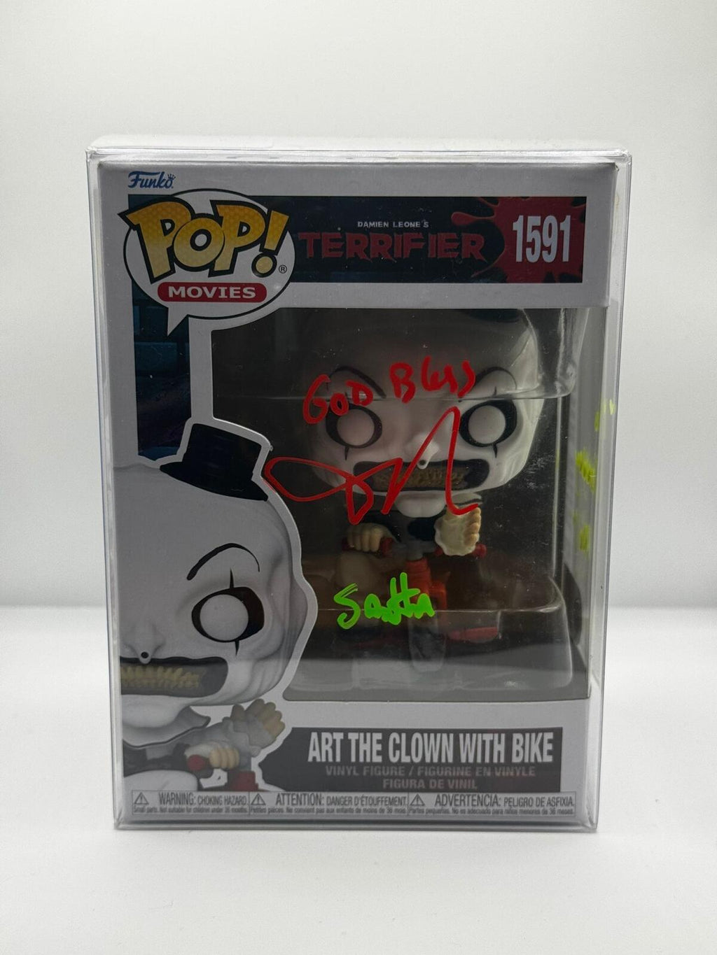 Funko Pop Terrifier Art the Clown with Bike #1591 Autographed with Protector