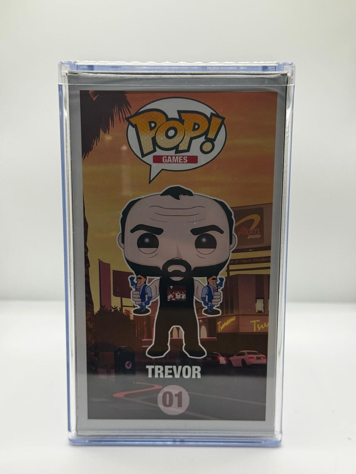 Funko Pop Grand Theft Auto V Trevor Vinyl Figure #01 with Protector Autographed