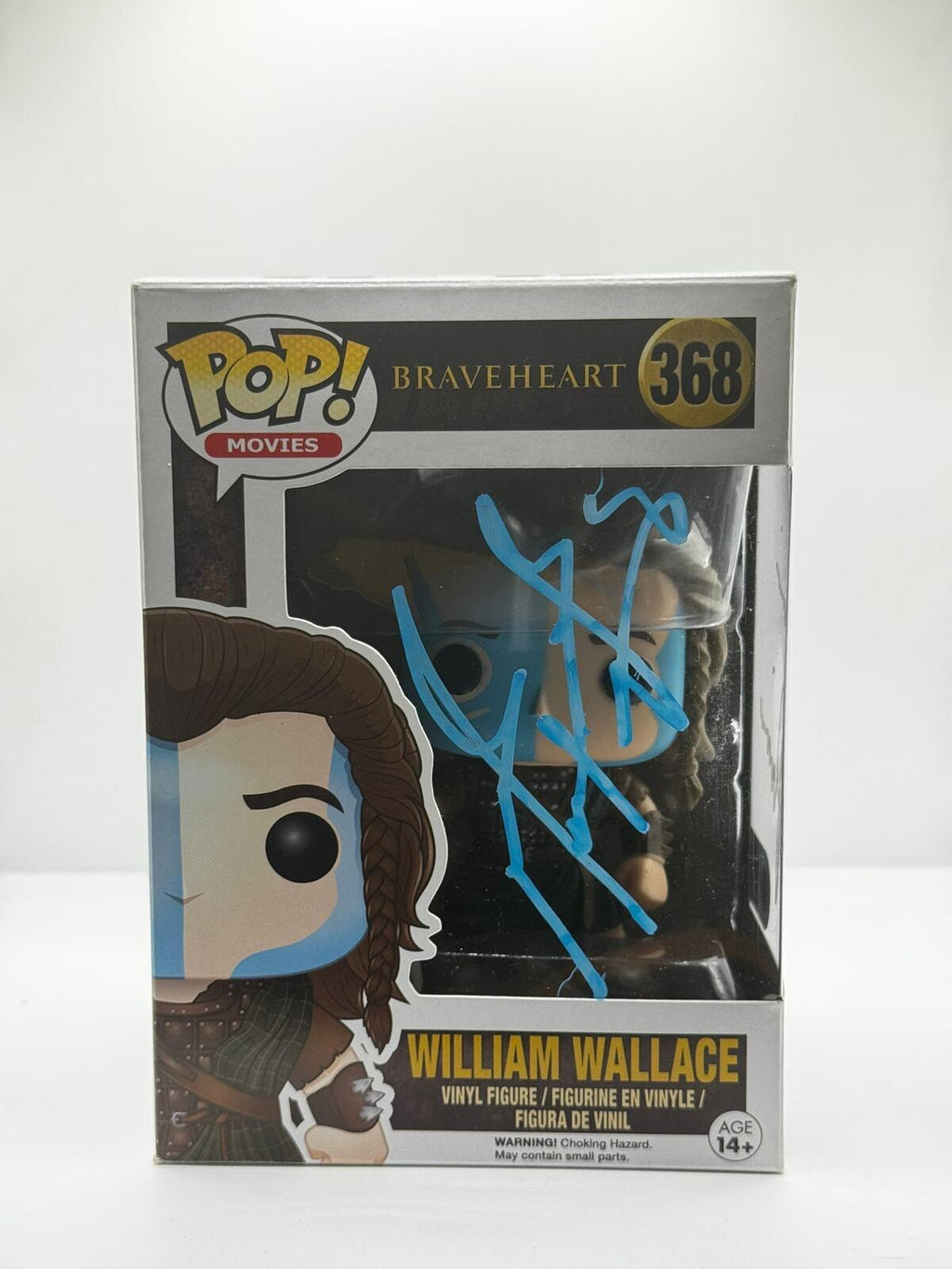 William Wallace Dual signed Funko pop, signed by Mel Gibson & James Robinson