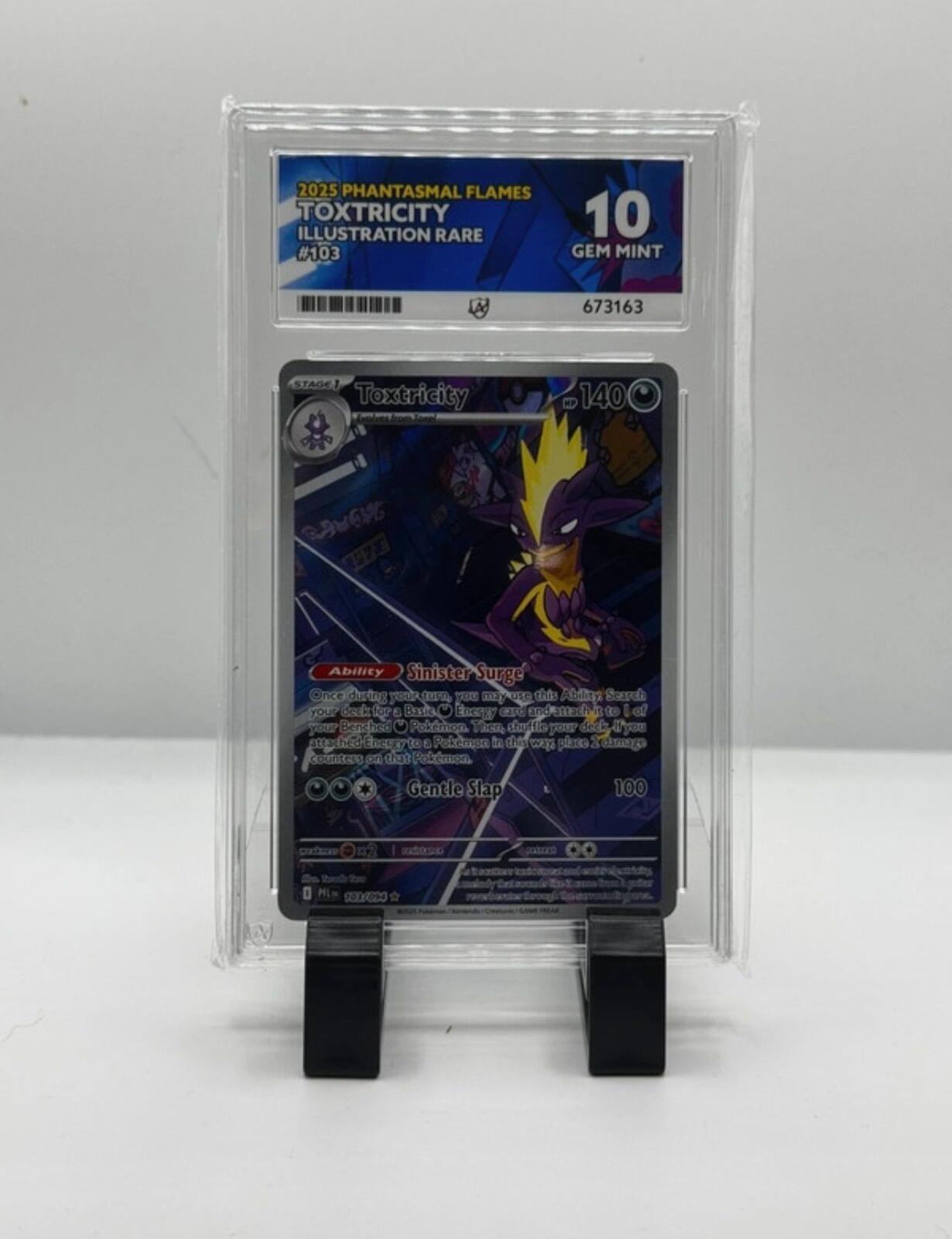 2025 Phantasmal Flames Toxtricity Illustration Rare Pokemon Card Ace 10 Gem Mint