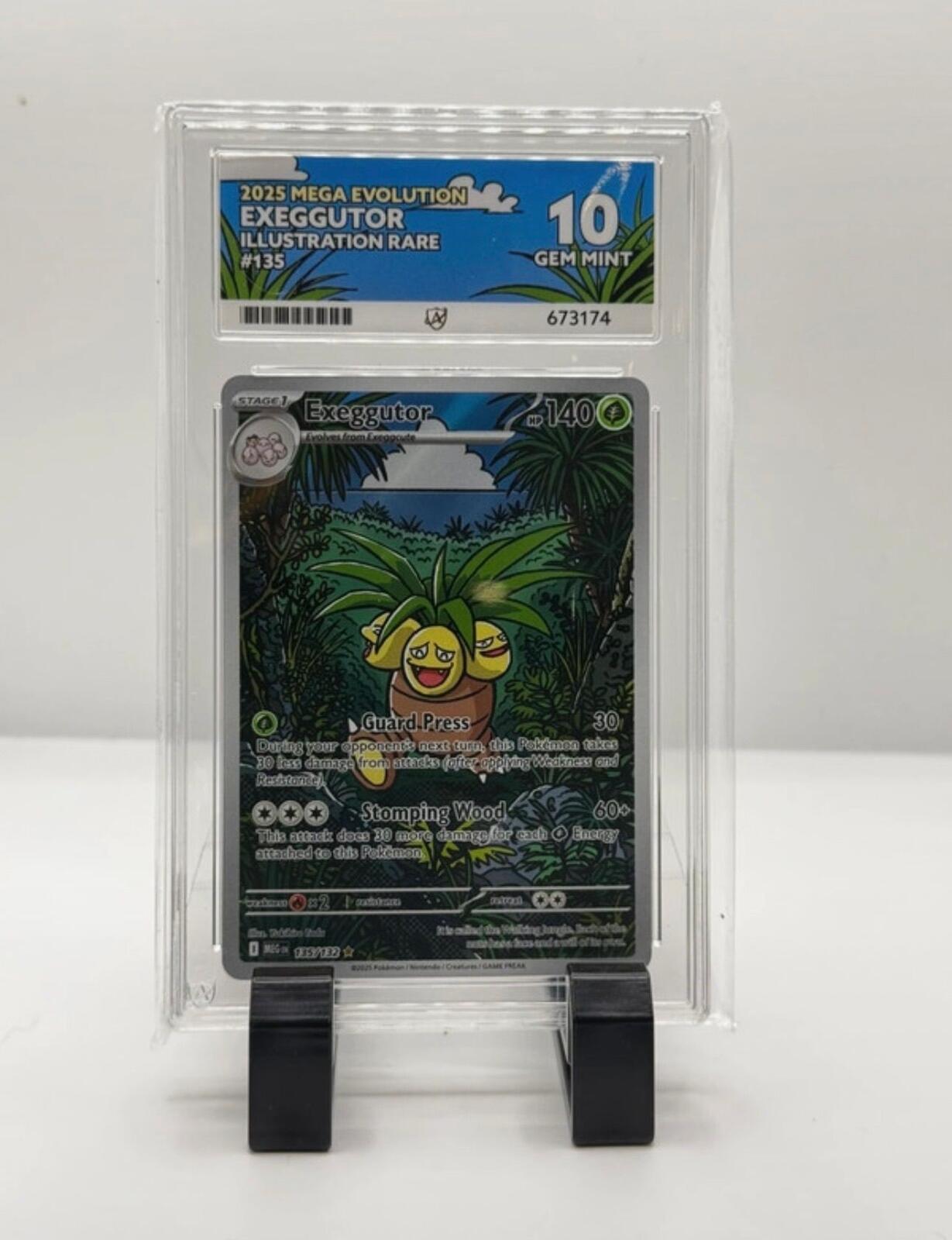 ACE 10 Gem Mint 2025 Mega Evolution Exeggutor Illustration Rare Card #135