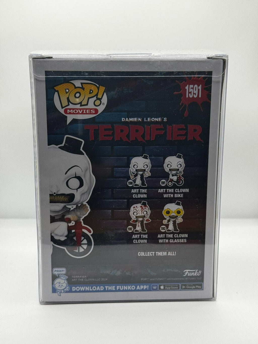 Funko Pop Terrifier Art the Clown with Bike #1591 Autographed with Protector