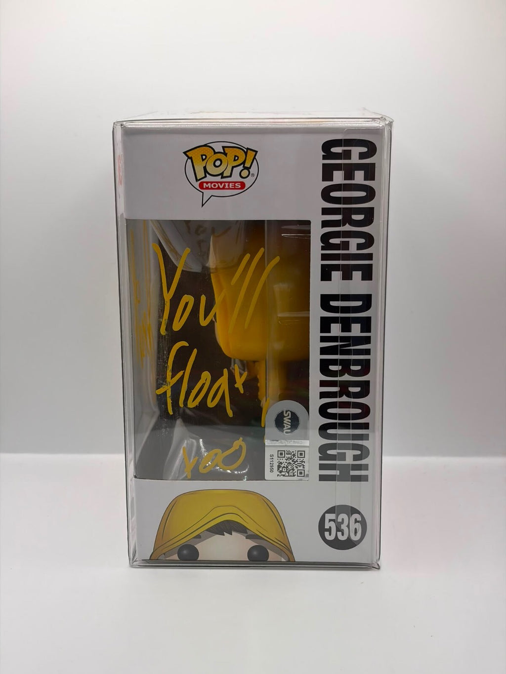 Funko Pop! Movies Georgie Denbrough #536 Vinyl Figure Signed with 'You'll Float Too' Inscription