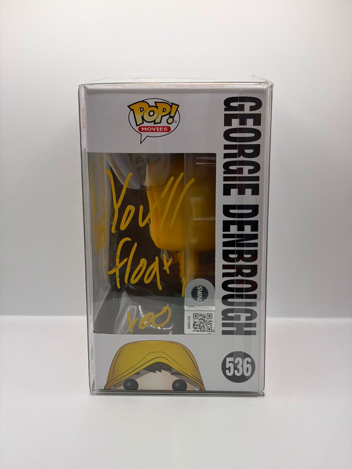 Funko Pop! Movies Georgie Denbrough #536 Vinyl Figure Signed with 'You'll Float Too' Inscription