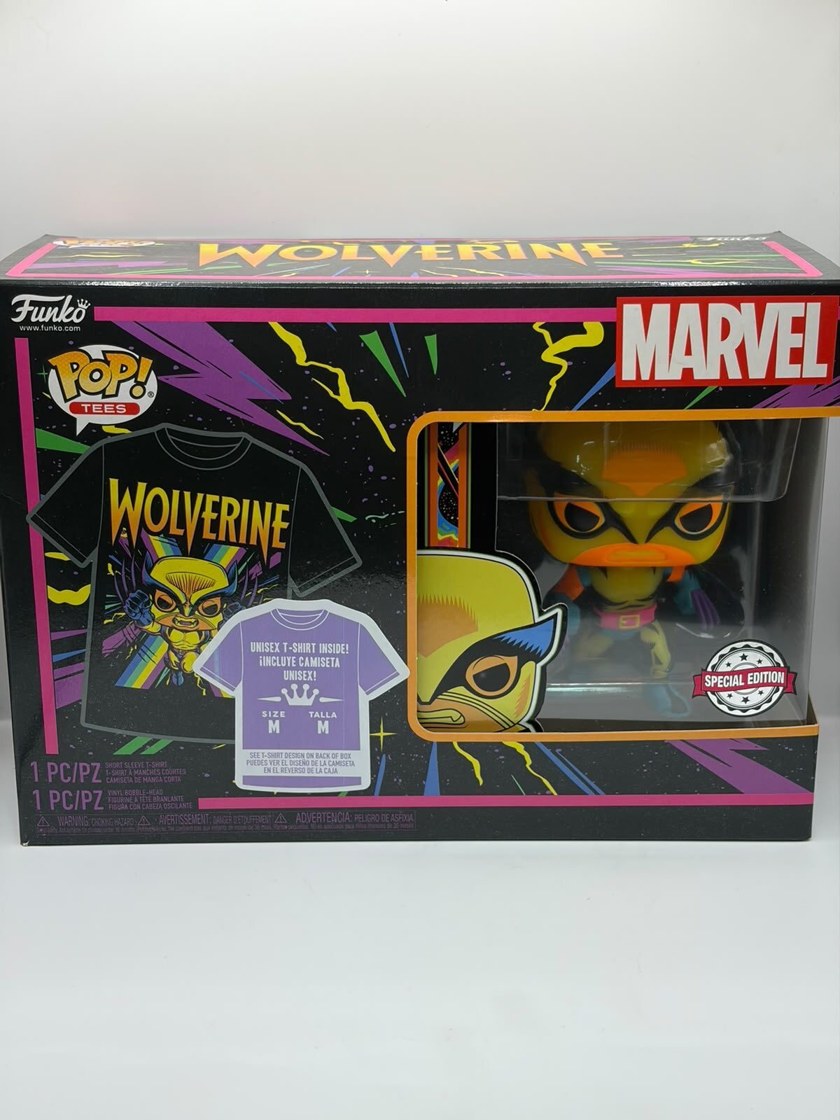 Funko Pop! Tees Marvel Wolverine Special Edition Figure and T-Shirt Set
