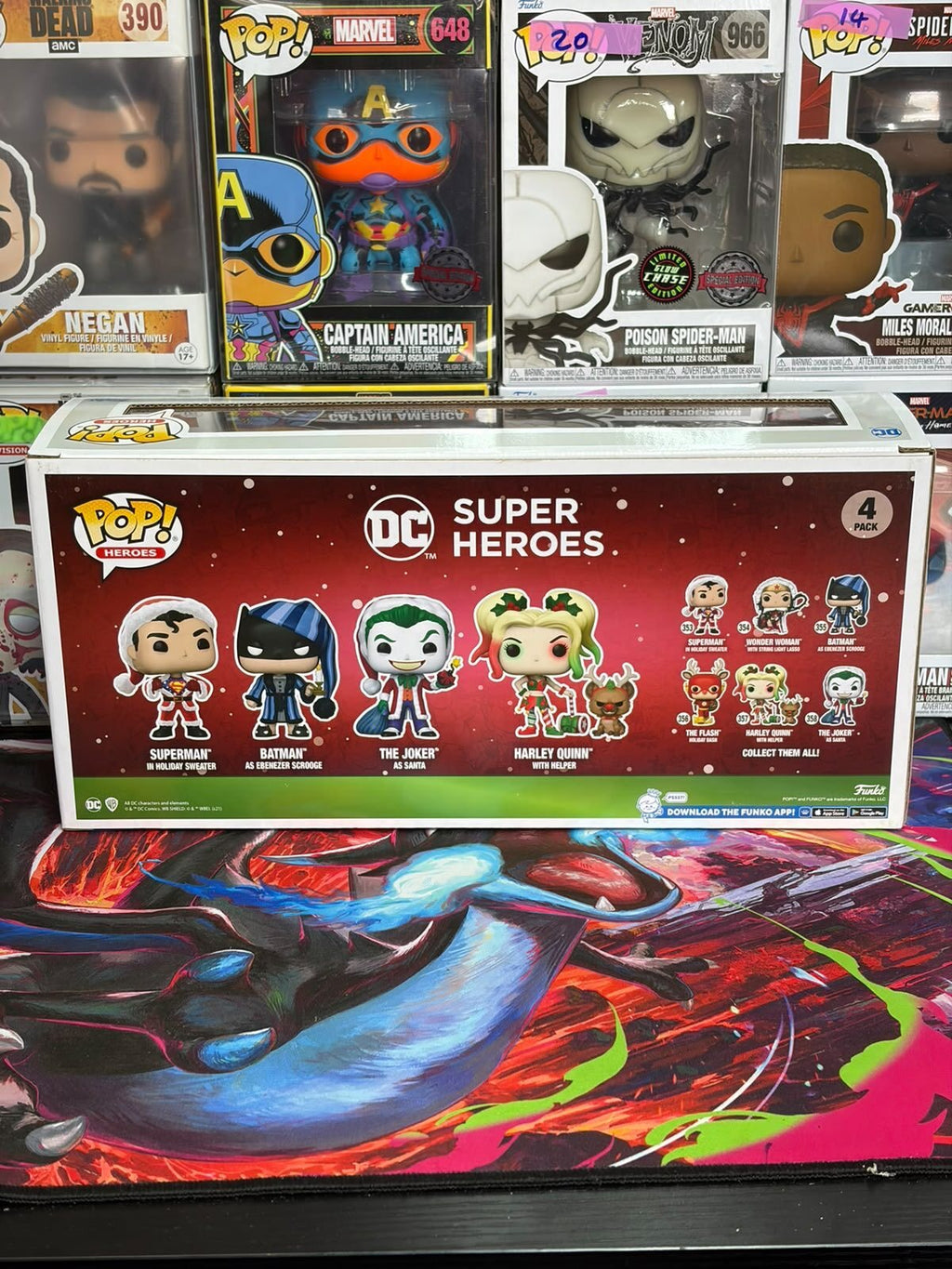 Funko Pop! DC Super Heroes 4-Pack: Superman, Batman, The Joker & Harley Quinn