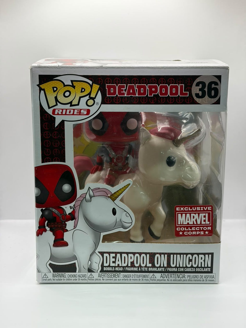 Funko Pop! Rides Deadpool on Unicorn #36 Marvel Collector Corps Exclusive