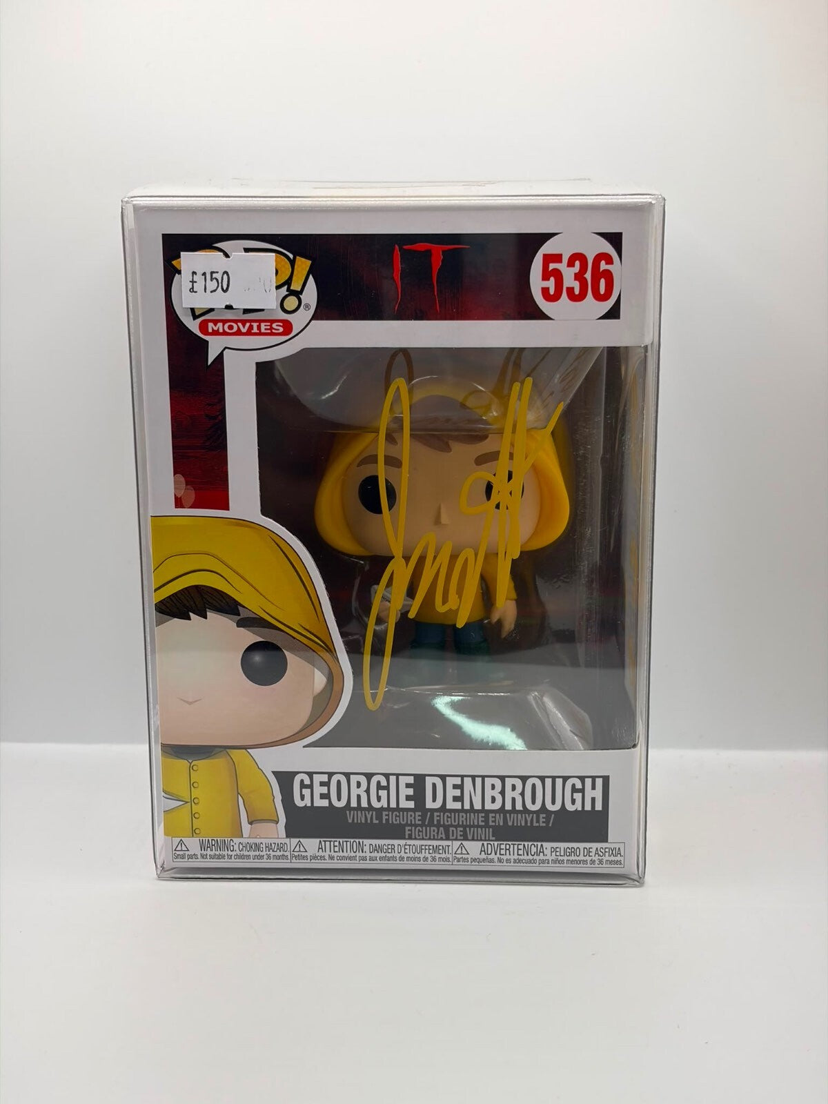 Funko Pop! Movies Georgie Denbrough #536 Vinyl Figure Signed with 'You'll Float Too' Inscription