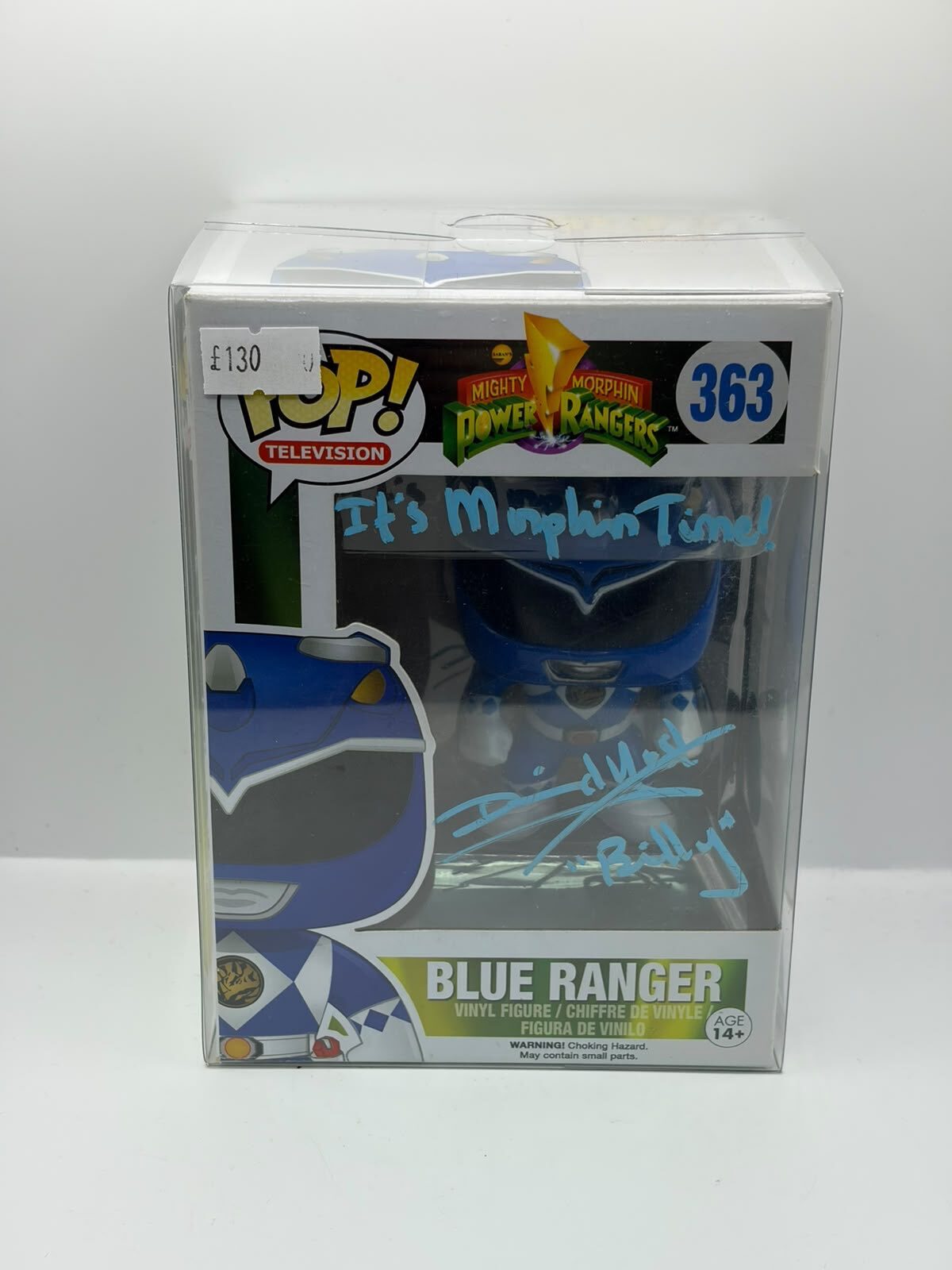 Funko Pop! Television Power Rangers Blue Ranger #363 Signed