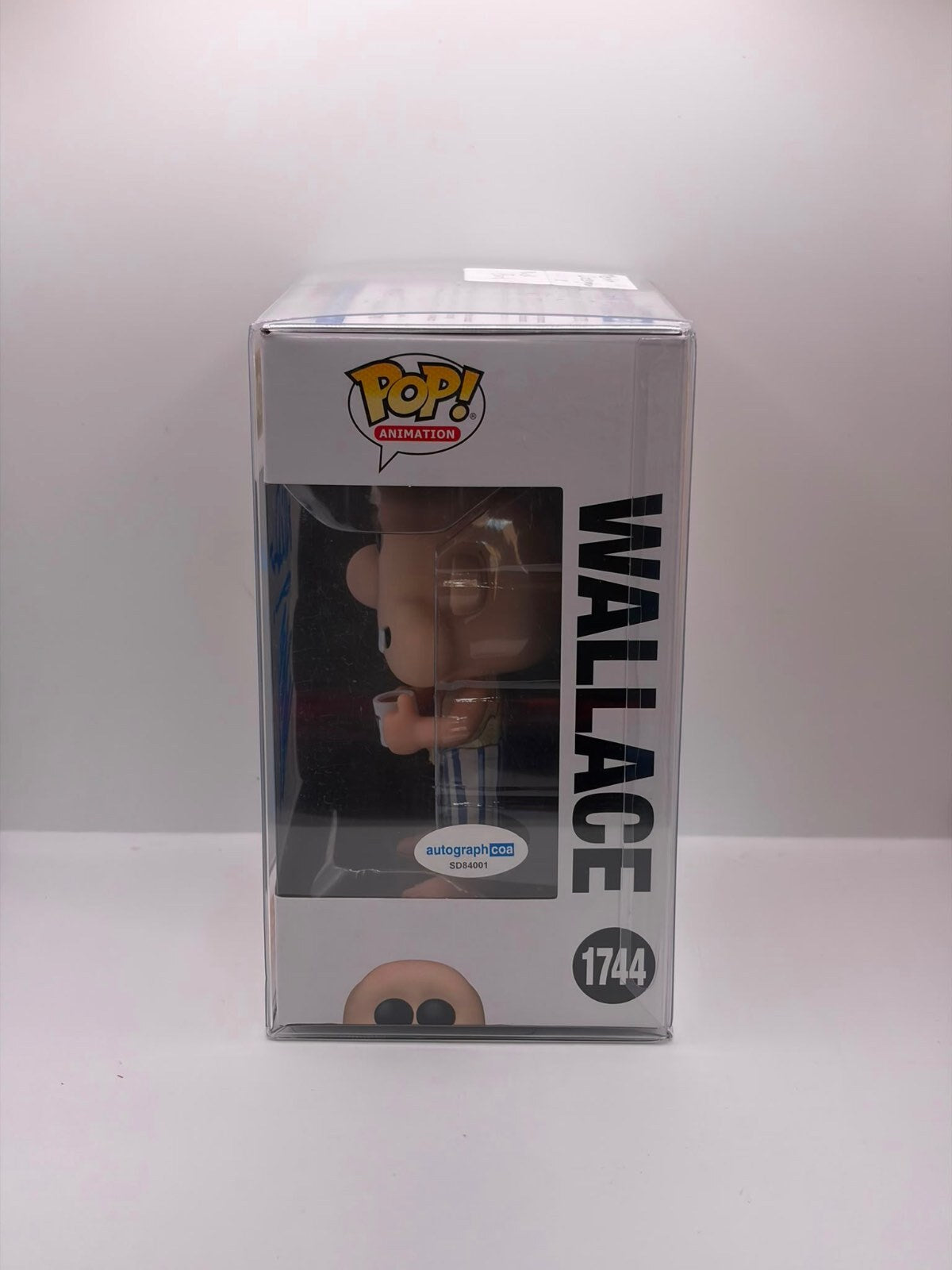 Funko Pop! Animation Wallace #1744 Vinyl Figure Dual Signed by Merlin Crossingham & Nick Park with Autograph COA