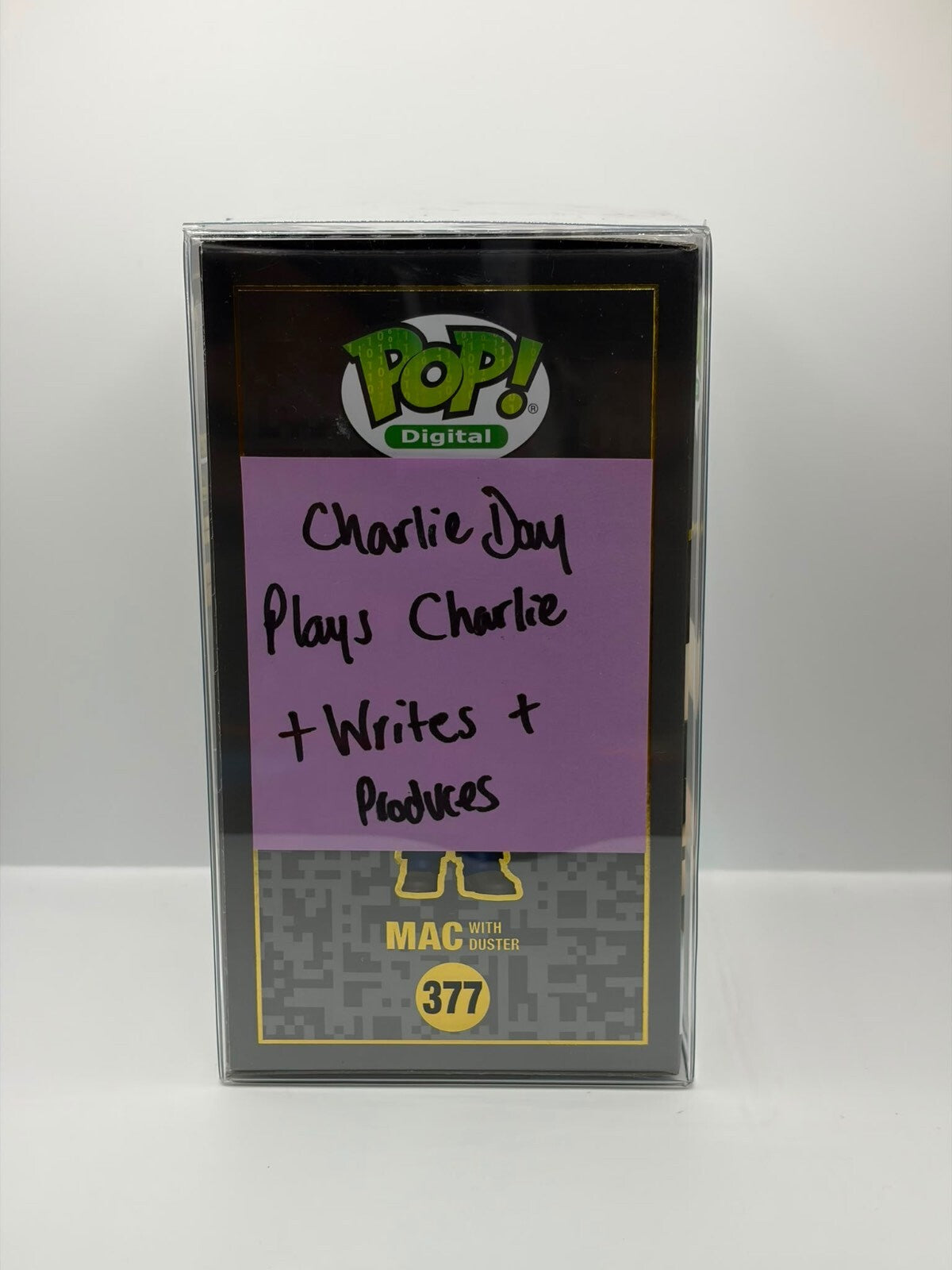 Funko Pop Digital Mac with Duster #377 from It's Always Sunny in Philadelphia Signed by Charlie Day