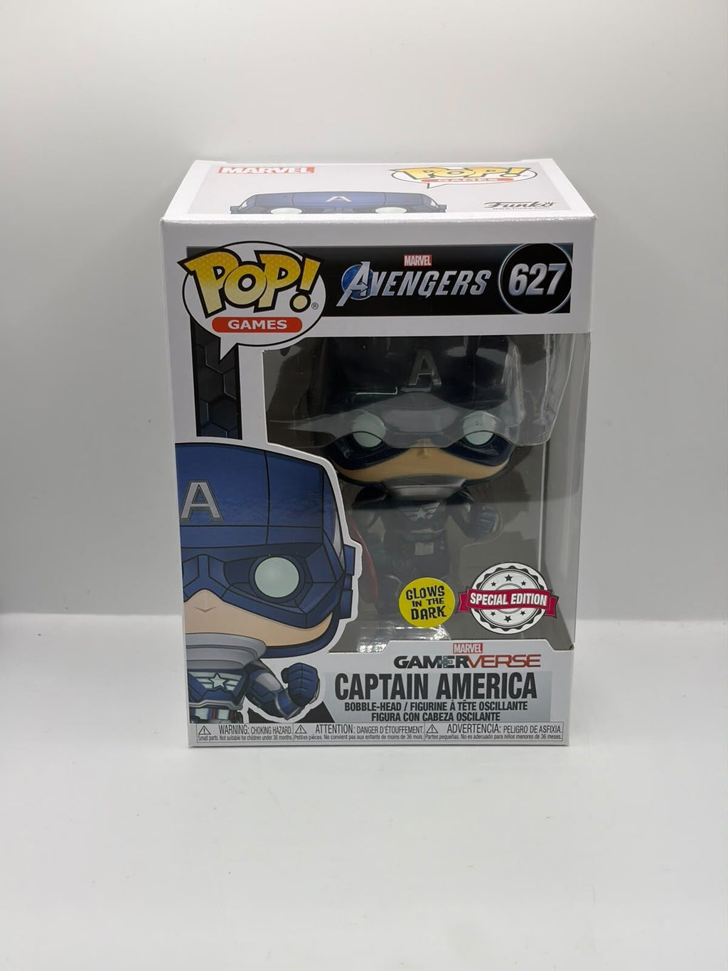 Funko Pop! Games Marvel Avengers Captain America #627 Glow-in-the-Dark Special Edition