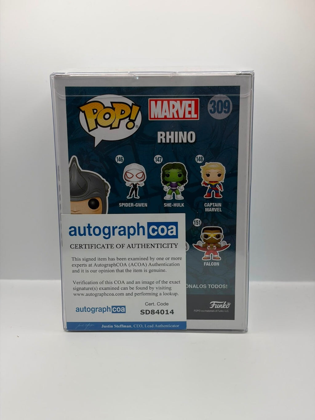 Funko Pop! Marvel #309 Rhino Signed