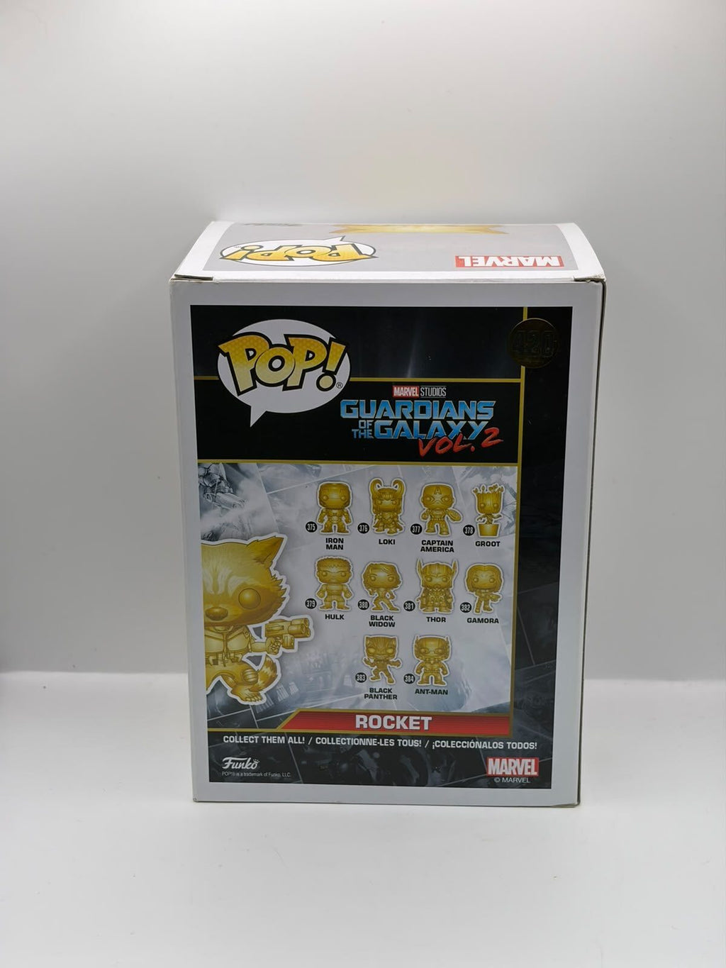 Funko Pop! Marvel Studios Guardians of the Galaxy Vol. 2 Rocket #420 Gold Metallic