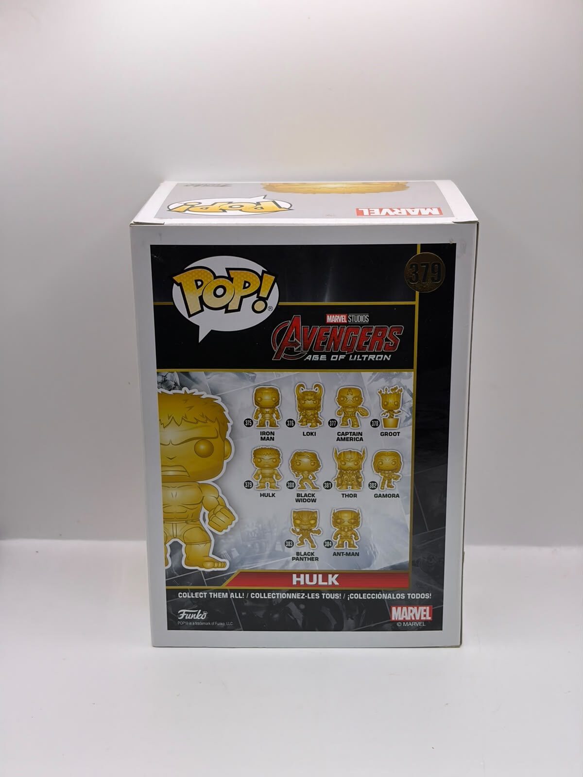 Funko Pop! Marvel Studios Avengers: Age of Ultron Hulk #379 Gold Metallic