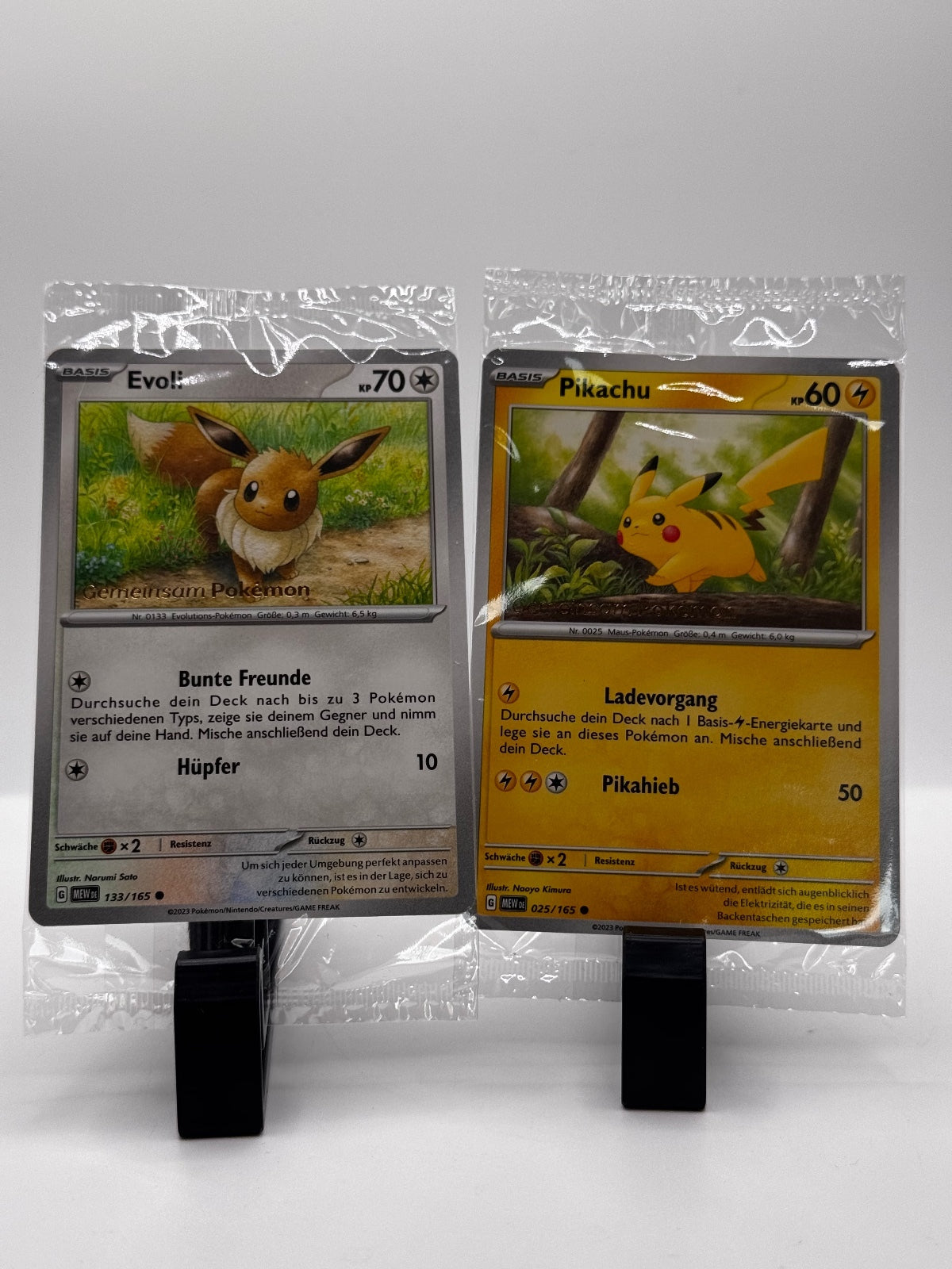 Pokemon Together Stamped Pikachu and Eevee sealed 025 133/165 German Edition NM