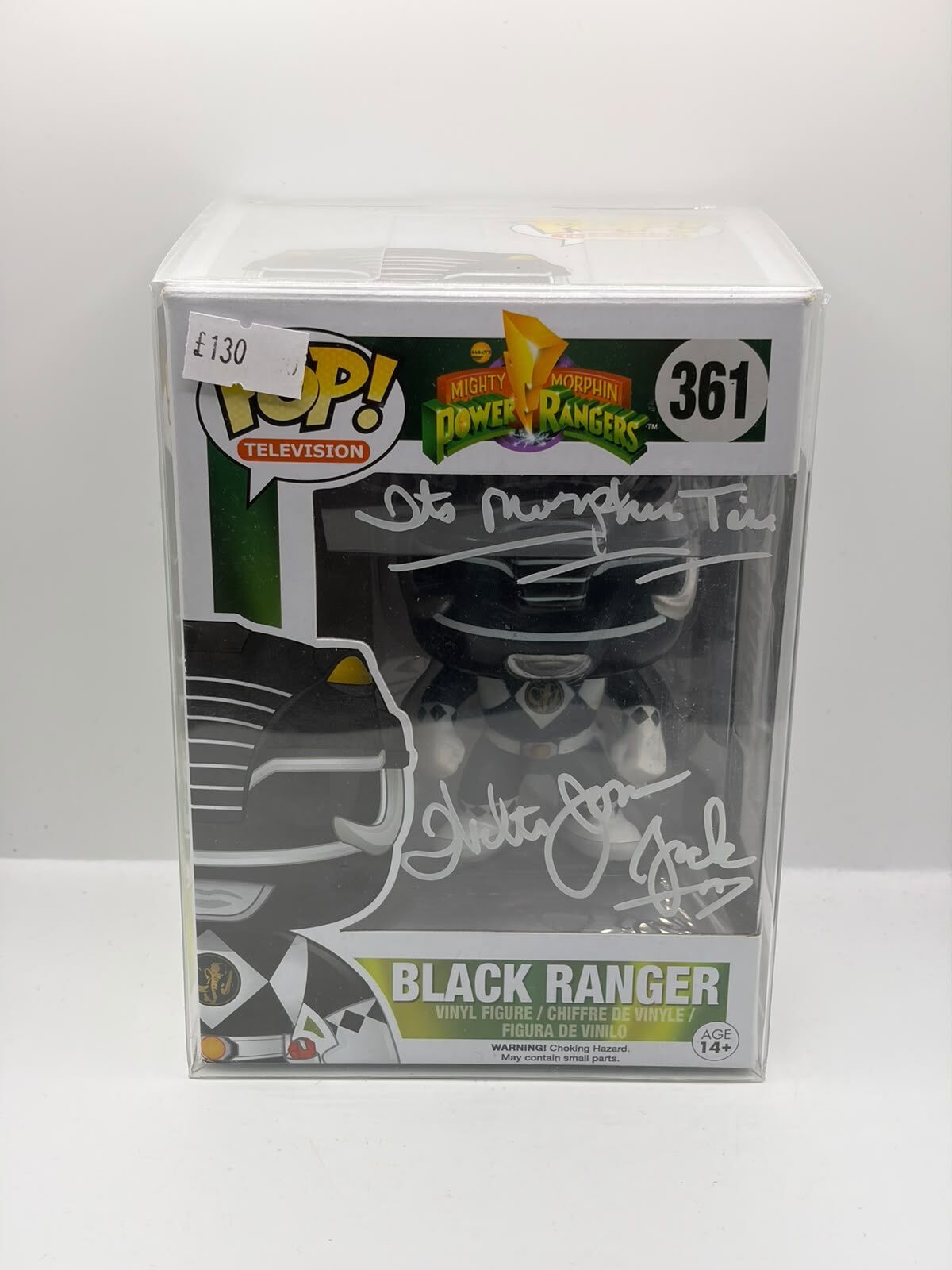 Funko Pop! Television Mighty Morphin Power Rangers Black Ranger #361 Signed Vinyl Figure