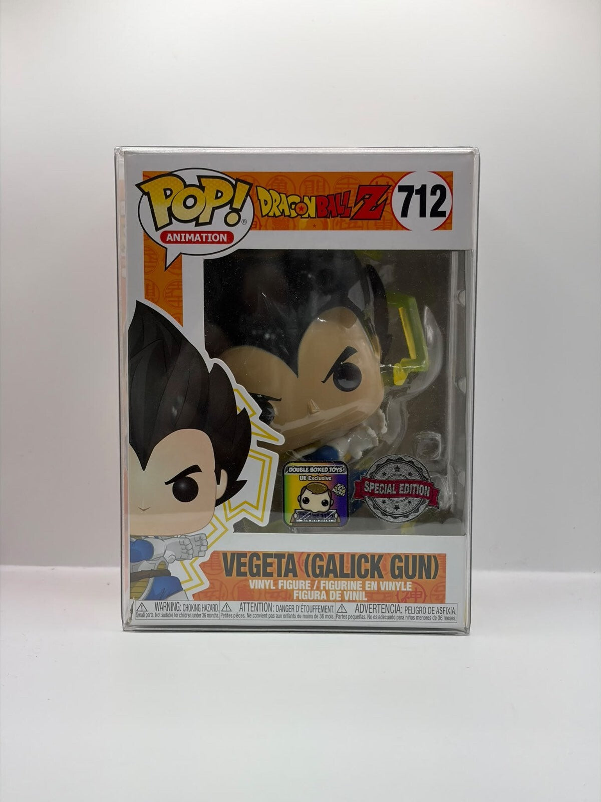 Funko Pop! Animation Dragon Ball Z Vegeta (Galick Gun) Vinyl Figure #712 UK Exclusive Double Boxed Toys Special Edition