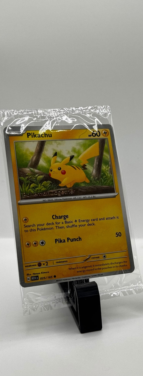 Pokemon together stamped Pikachu 025/165 brand new and sealed