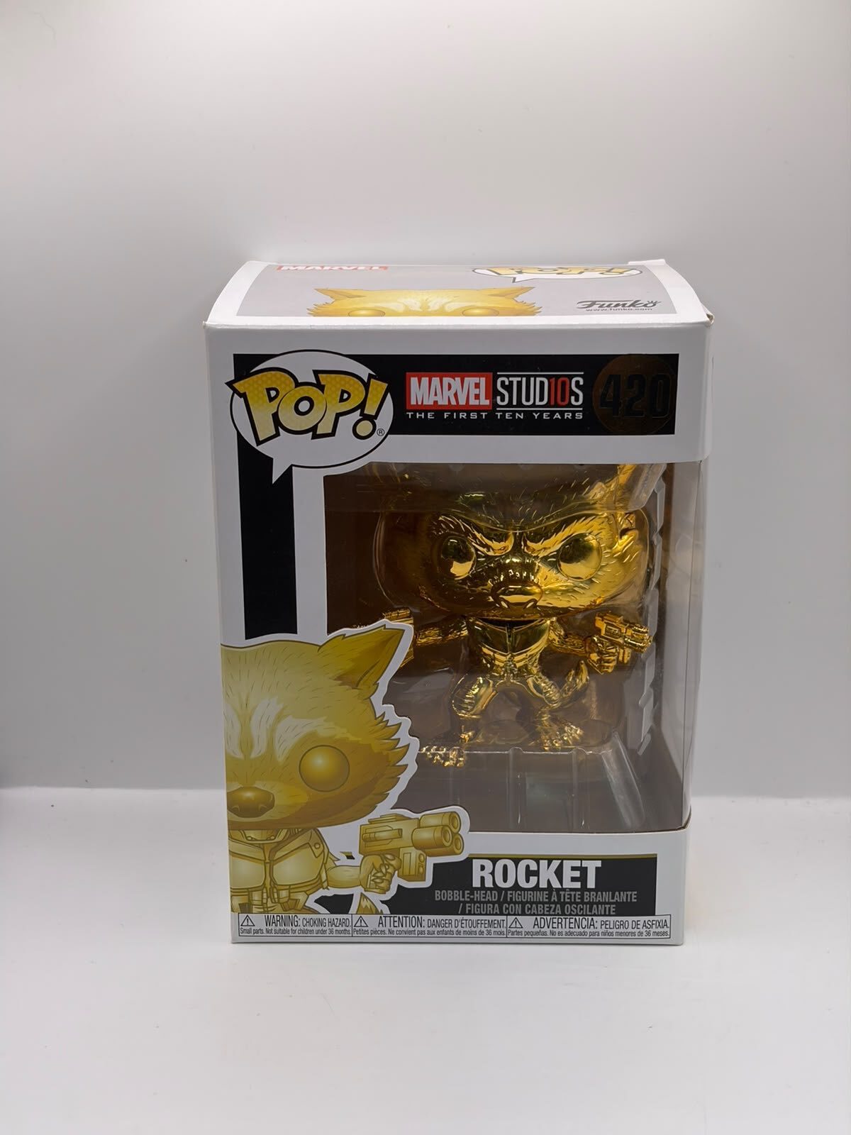 Funko Pop! Marvel Studios Guardians of the Galaxy Vol. 2 Rocket #420 Gold Metallic