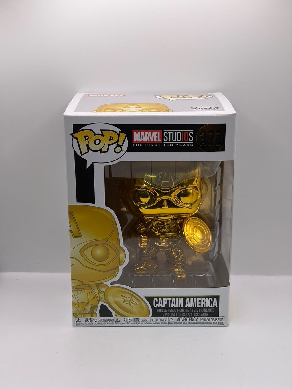 Funko Pop! Marvel Studios 10th Anniversary Captain America #377 Gold