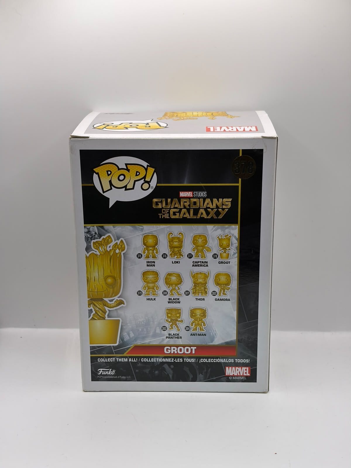 Funko Pop! Marvel Studios 10th Anniversary Groot #378 Gold Chrome