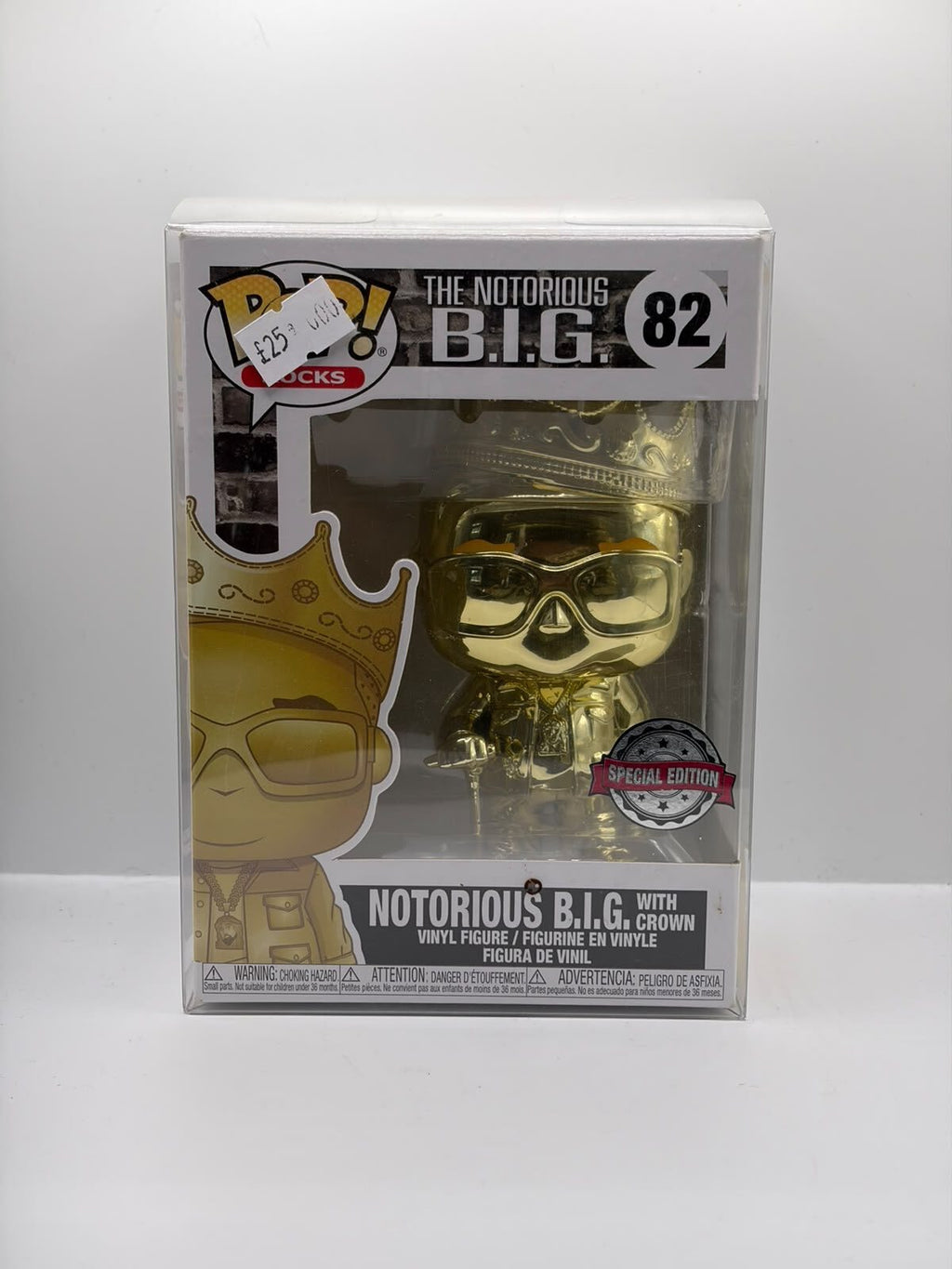 Funko Pop! Rocks The Notorious B.I.G. #82 Gold Special Edition Vinyl Figure with Crown