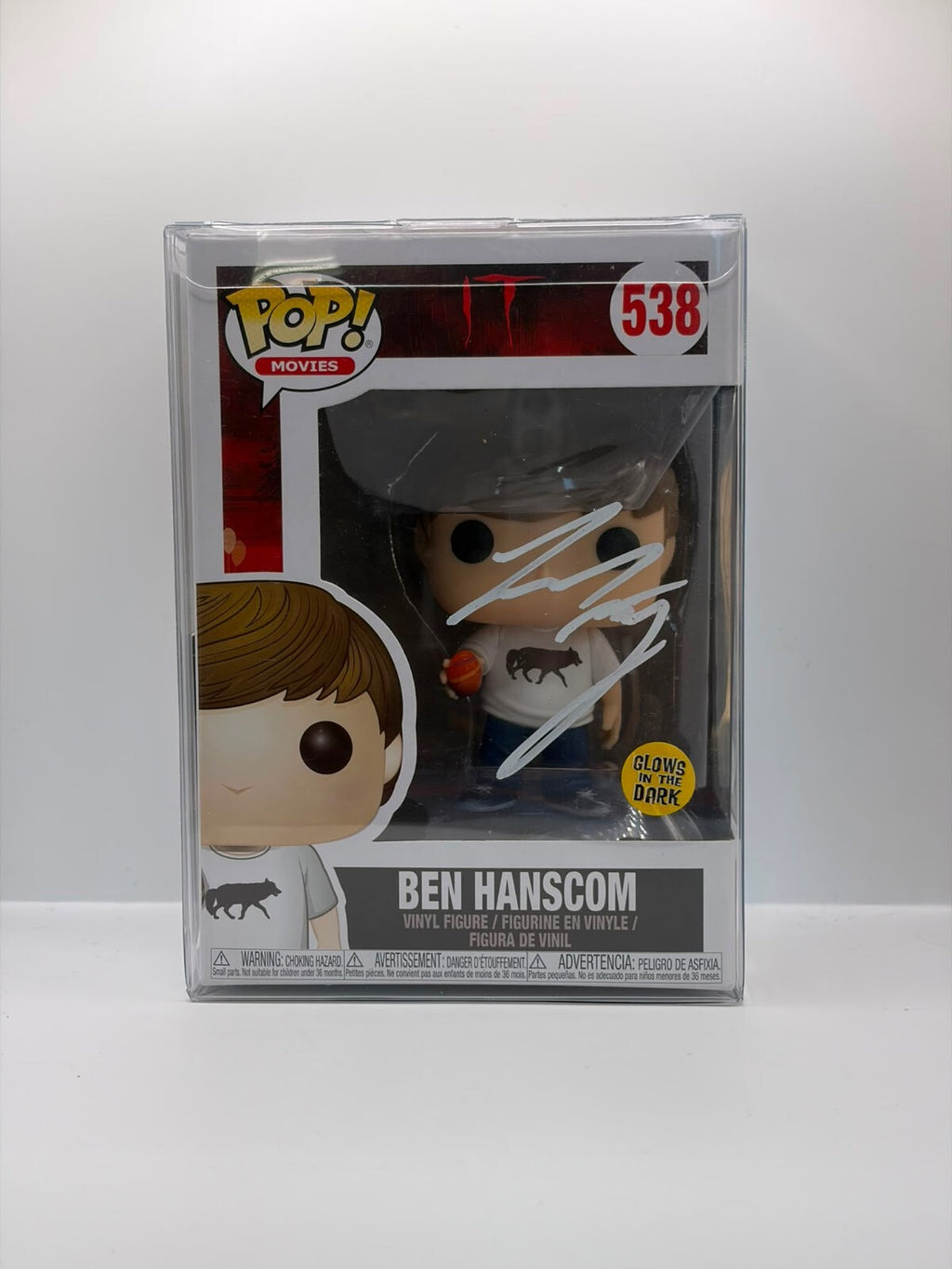 Funko Pop! Movies IT Ben Hanscom Glow in the Dark Vinyl Figure #538 Autographed