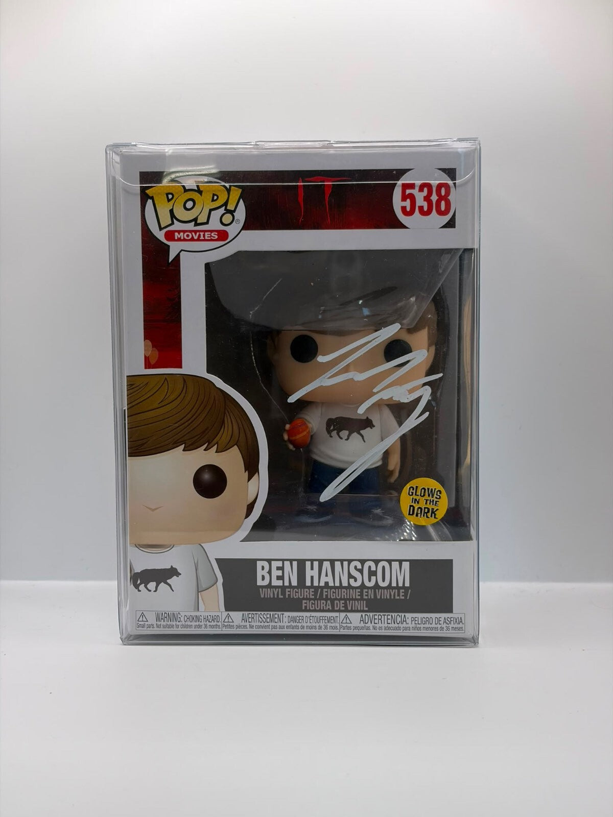 Funko Pop! Movies IT Ben Hanscom Glow in the Dark Vinyl Figure #538 Autographed