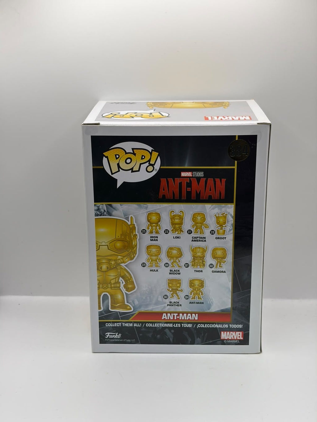 Funko Pop! Marvel Studios Ant-Man #384 Gold Metallic Vinyl Figure in Box