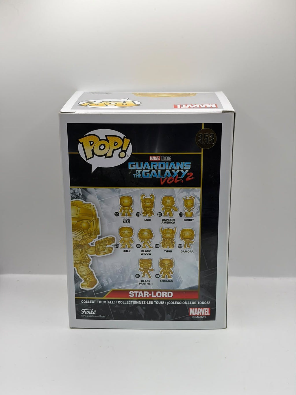 Funko Pop! Marvel Studios Star-Lord #353 Gold Special Edition