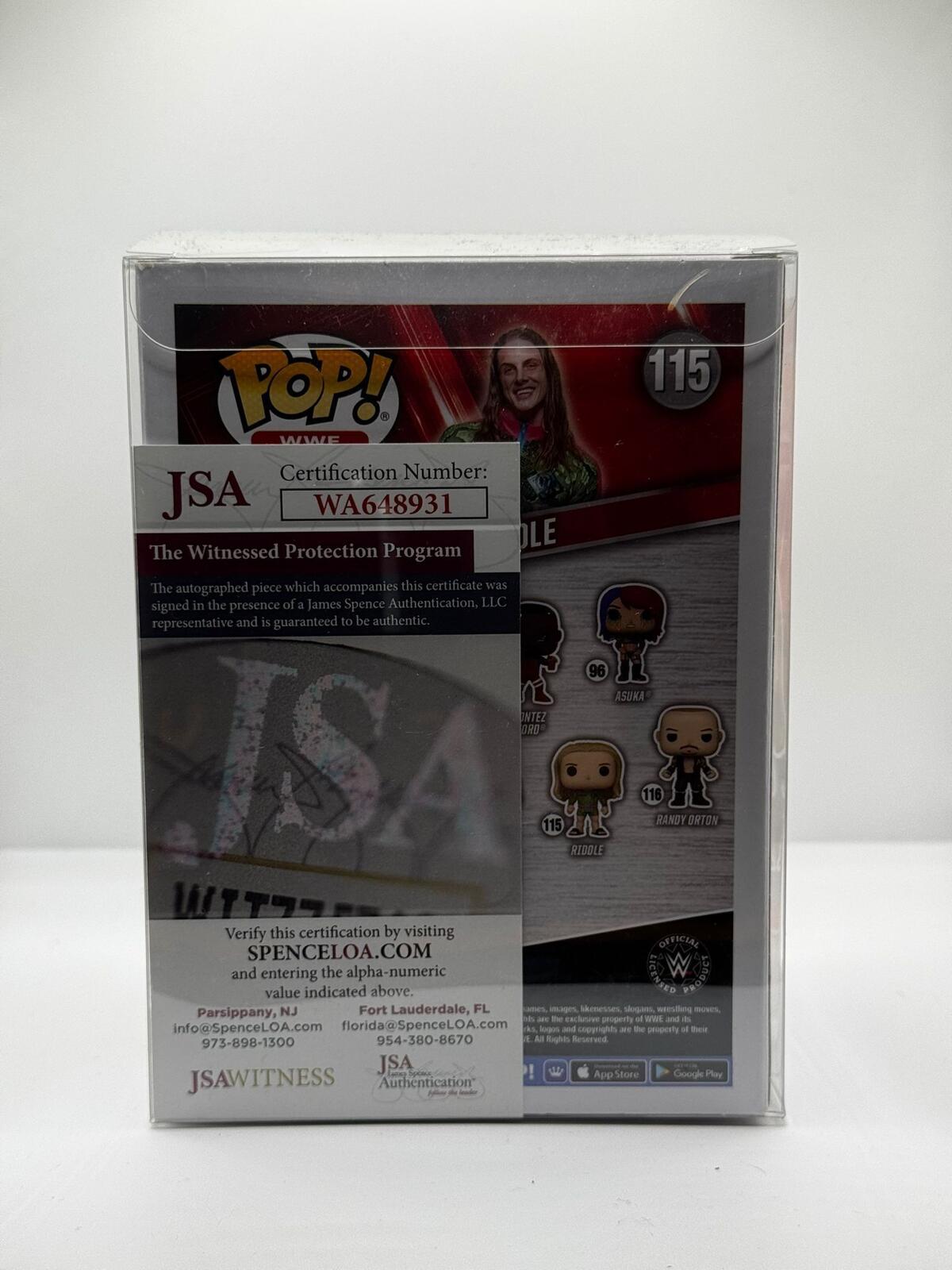 Funko Pop WWE Riddle #115 Autographed Vinyl Figure