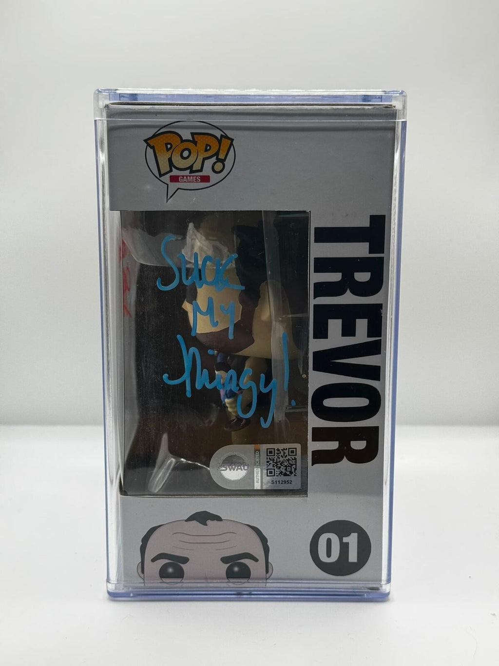 Funko Pop Grand Theft Auto V Trevor Vinyl Figure #01 with Protector Autographed